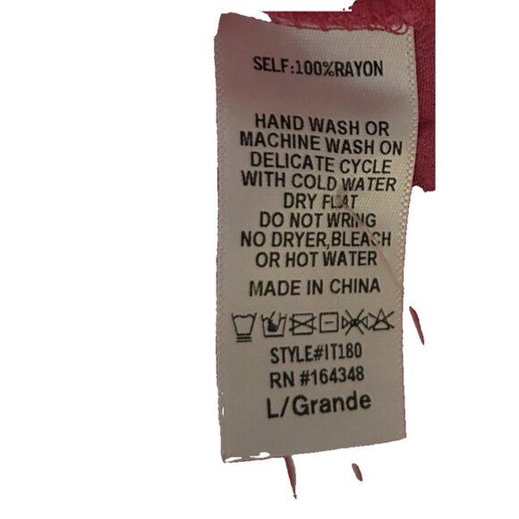 First Love by Lovelyn Hot Pink Button Down Blouse Shirt Sz Large NEW W/TAGS! - Picture 3 of 6